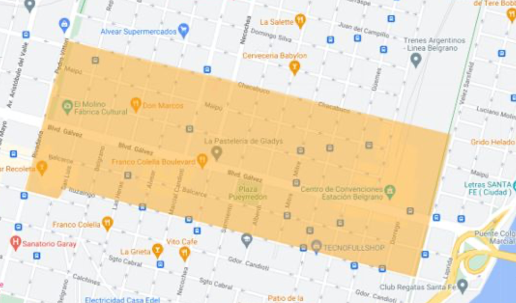 Esta era la zona en la que estaba previsto implementar el Estacionamiento Social Asistido.